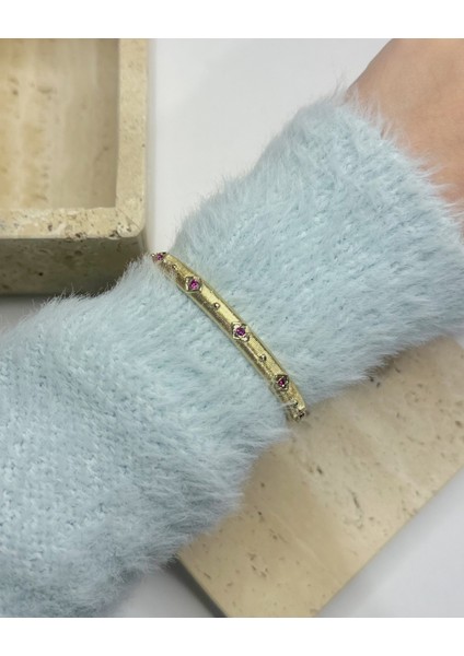 Gold Kare Zirkon Taşlı Vintage Kelepçe modelleri