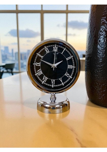 25 x 20 cm Krom Zarif Masa Saati