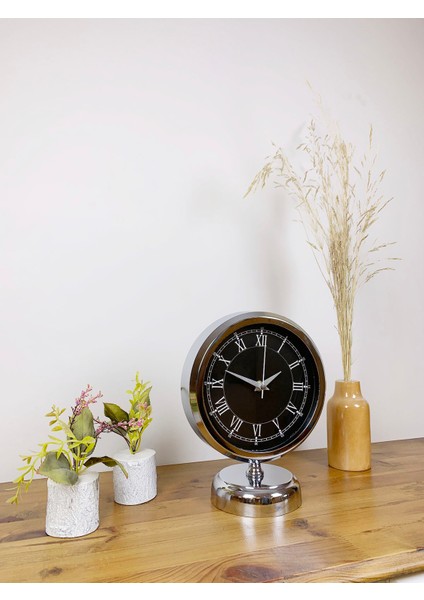 25 x 20 cm Krom Zarif Masa Saati modelleri