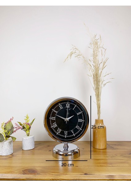 25 x 20 cm Krom Zarif Masa Saati indirimleri