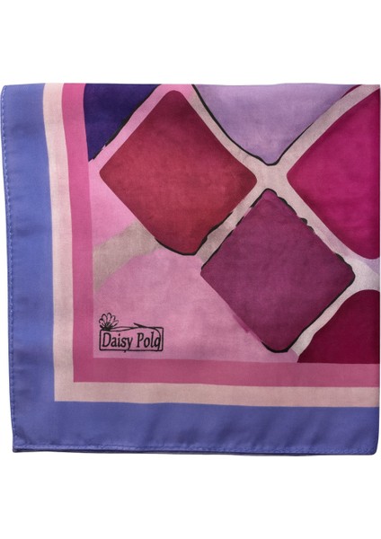 Pembe Mor Geometrik Desenli Eşarp fiyatları