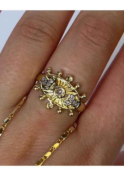 Göz Figürlü Taşlı Yüzük