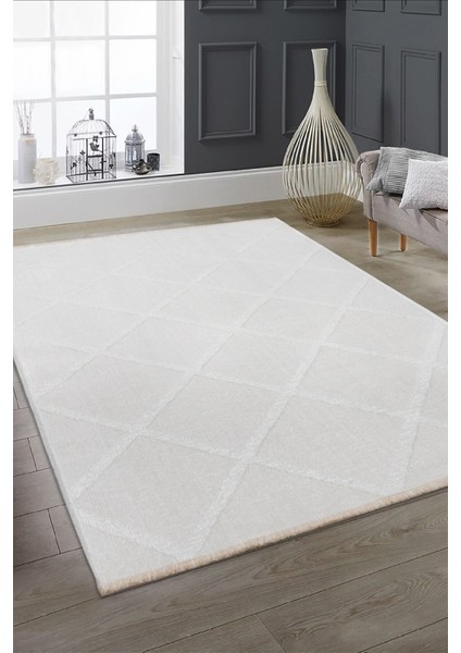 Rodney Vl Yıkanabilir Kaydırmaz Çift Taraf Pamuk Dokuma Beyaz Rix Premium Kalite Kilim