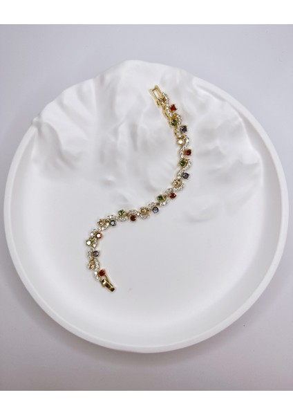 Renkli Zirkon Taşlı Zigzag Bileklik fiyatları