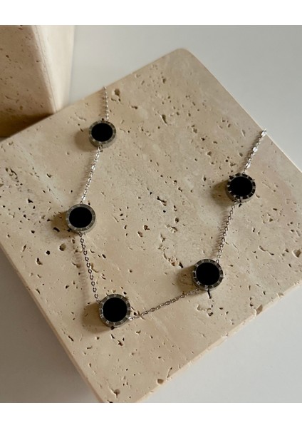 Silver Roma Harf Kolye