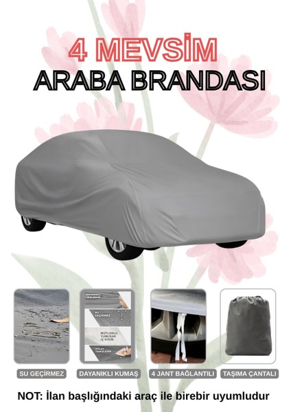 Gri Nissan Gt R Araba Brandası (4 Mevsim)