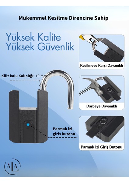 Akıllı Asma Kilit Parmak Izi, Anahtar ve Uygulama ile Açılabilir fırsatları