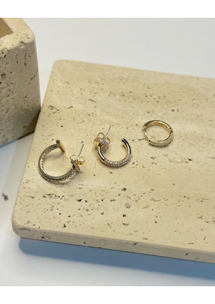 3'lü Halka Küpe Set 1 modelleri