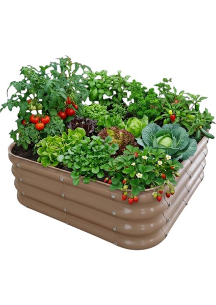 Modüler Yükseltilmiş Bahçe Yatağı Yükseltilmiş Sebze Yatağı No:3 (85X85) Bej