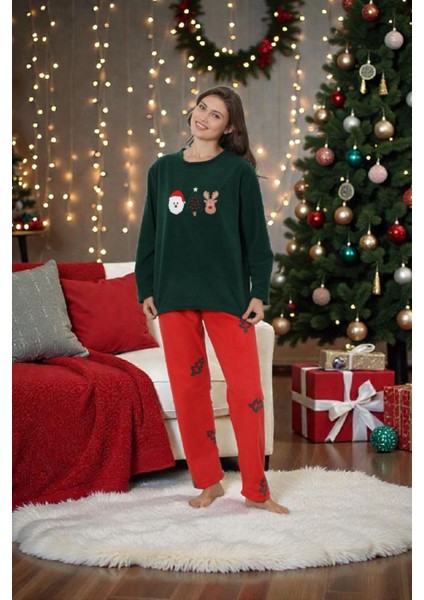 - Yılbaşı Kadın Polar Pijama Takımı