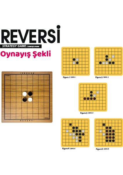 Reversi Ahşap Strateji Oyunu – 8x8 Tahta, 64 Taş, 2 Kişilik, Aile ve Çocuklar İçin Eğlenceli Masa Oyunu indirimleri