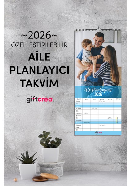 Kişiselleştirilebilir Aile Planlayıcı Takvim - Özelleştirilebilir Fotoğraf Baskılı Planlayıcı Takvim