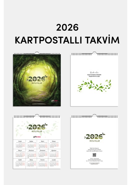 Yeni Yıl Hediye Takvimi - Mottolu, ve Kartpostallı Duvar ve Masa Tipi Seçenekli Takvim fırsatları