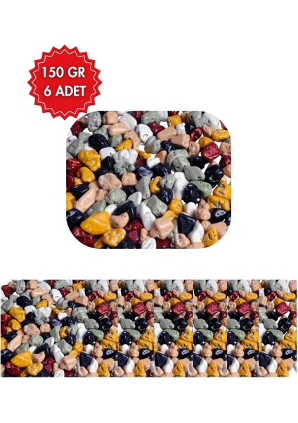 Çakıltaşı Çikolata 6'lı Paket 6X150 gr - Renkli Taş Görünümlü Draje Kahve Yanı