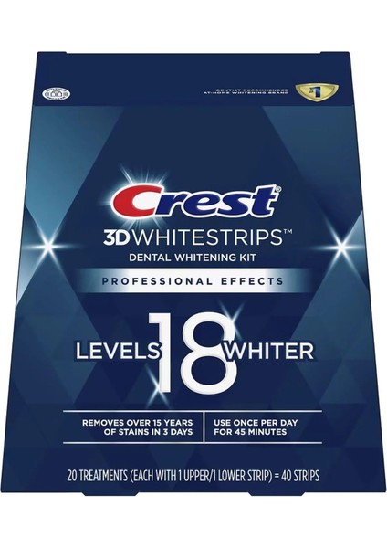 3D Whitestrips Level 18WHITER 40 Adet