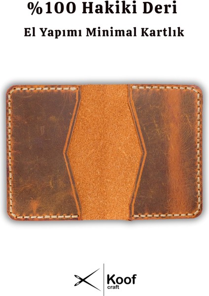 Slim Duo %100 Hakiki Deri Kartlık – El Yapımı, Minimal Kartlık, Hediyelik