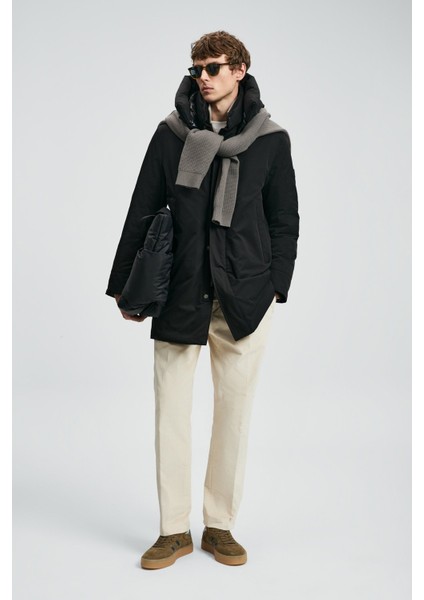 Comfort Fit Kapüşonlu Yaka Kaz Tüyü Dolgulu Mont Erkek Mont 112120257