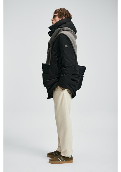 Comfort Fit Kapüşonlu Yaka Kaz Tüyü Dolgulu Mont Erkek Mont 112120257 modelleri