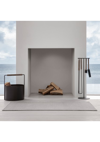 Kızıl Meşe Saplı Dekoratif Metal Odunluk Kova-Sepet-Şömine modelleri