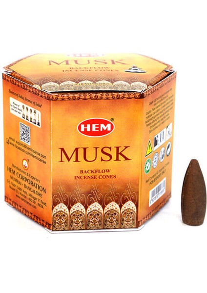 Musk Backflow Konik Tütsü Seti (480 Adet) – Şelale Buhurdanlık Için Geri Akış