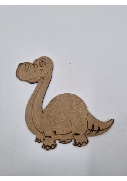 10 Adet Renkli Dinozor Modeli, Ahşap Boyama ve Etkinlik Seti, 15X15 cm