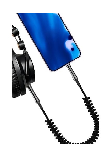 Type-C To 3.5mm Örgülü Aux Kablo Dönüştürücüleri (Tüm Type-C Girişli Telefonlar ile Uyumludur - 15 Destekler (Spiralli) fiyatları