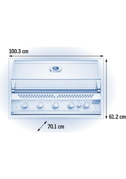 Built-In 700 Serisi 38 Tezgah Üstü Gazlı Mangal