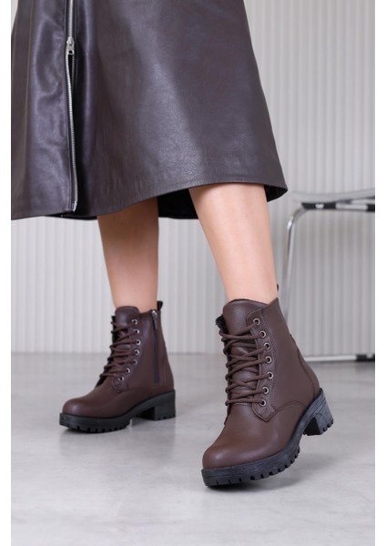 Huva Model 3 Tabanlı Postal Kısa Bot Kahve