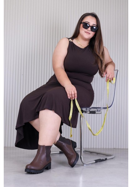 JUSTİN MODEL 3 TABANLI LASTİK DETAYLI KISA BOT KAHVE modelleri