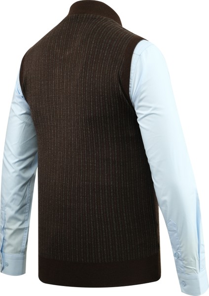 Erkek Triko Yelek Fermuarlı Cepli Çelik Örgü Triko Klasik Kalıp - 5004J modelleri