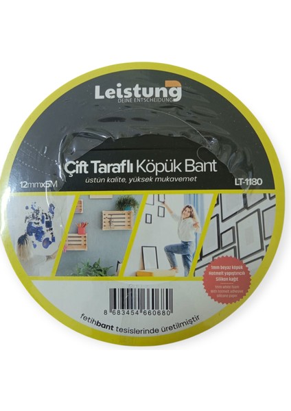 12MMX5METRE Çift Taraflı Köpük Bant