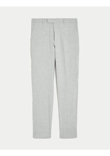 Tailored Fit Klasik Keten Pantolon
