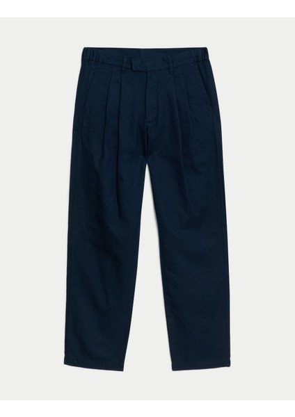 Tapered Fit Keten Pantolon