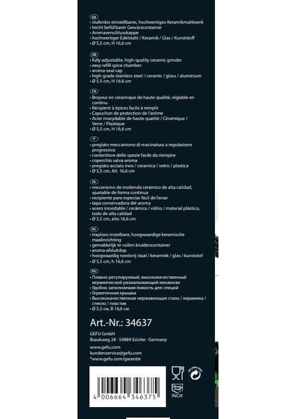 34637 Tuz Veya Karabiber Değirmeni Lamola - Tuz ve Karabiber Değirmeni - Aroma Kapaklı - Kademesiz Ayarlanabilir Seramik Öğütücü modelleri