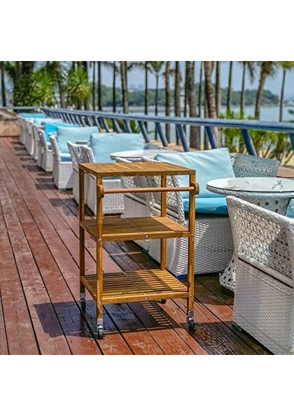 Masif Akasya,holger Mutfak Servis ARABASI,520X520X850 Mm,altın Tik