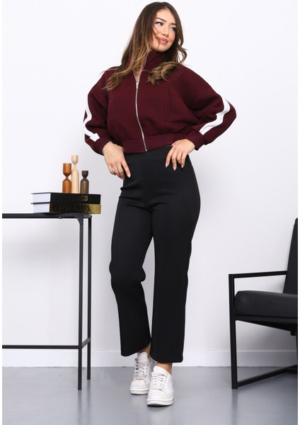 Mürdüm Fermuarlı Üç Iplik Sweat Hırka fiyatları