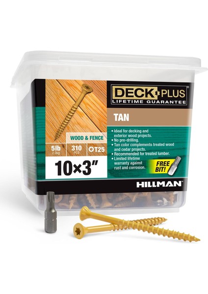 Screws, Self-Drilling, Tan Ceramic, 3-In. x #10, 5-Lbs. -48419