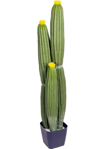 Yapay Kaktüs Saksılı Sarı Çiçekli 103 Cm.