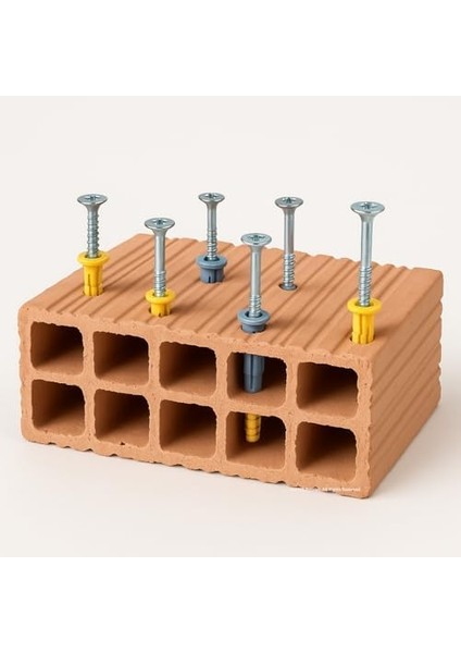 Sarı Roket Dübel, Ağır Yük Taşıma Kapasiteli, Tuğla Taş Yüzeyler Için, Dayanıklı Plastik Malzeme, Yüksek Mukmetli Tutuş Özellikli Montaj Dübeli (10 Mm, Adet, 50) modelleri