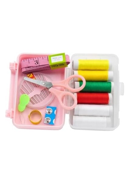 20 Parça Orta Boy Dikiş Seti Kutusu – Iplik, Iğne,, Mezura, Düğme ve Aksesuarlar – Taşınabilir Ev & Seyahat Dikiş Takımı