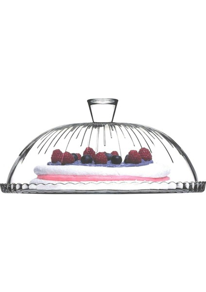 Pasabache Cam Kek Cam Cloche Kek Standı Pasta Kubbe Plaka Kapağı 32 cm Desen fiyatları