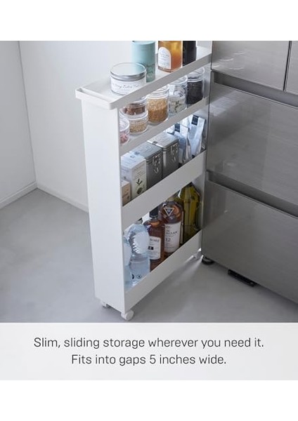 Tower Ince 4 Katmanlı Tekerlekli Saklama Arabası - Mutfak Veya Banyo Için Mobil Düzenleyici, 80,5 cm - Çelik - modelleri