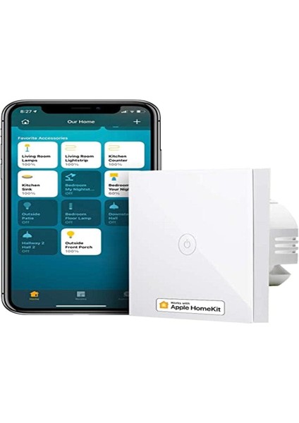 ile Uyumlu Akıllı Işık Şalteri, Wlan Duvar Şalteri, 1 Yollu 1 Vites, Sıfır Iletkene Ihtiyaç Duyar, Siri,, ve Smartthings ile Uyumlu, 2,4 Ghz