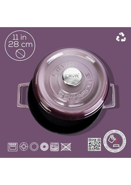 Döküm Çok Amaçlı Yayvan Tencere Trendy Serisi, Çap 28CM