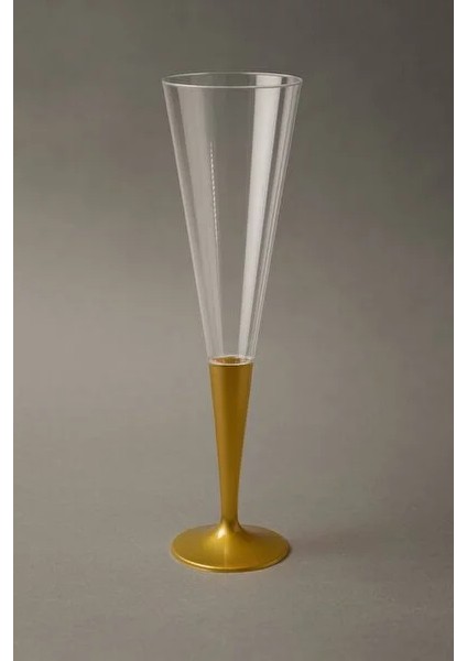 Plastik Şampanya Kadehi Gold 10LU