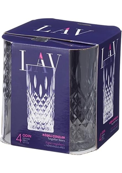 Lav Odin 4&apos;lü Meşrubat Bardağı 3lü Paket