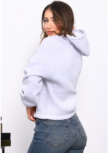 Gri Sağ Kol Fermuarlı Cepli Üç Iplik Sweat Hırka fırsatları