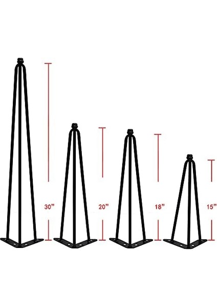 Soft Things Saç Tokası Metal Masa Ayakları 76,2 cm Mobilya Kahve Bankı Yemek Sonu Endüstriyel Masa Masası Seti Vidalar ile Ayarlanabilir Siyah Zemin, 76,2 cm modelleri