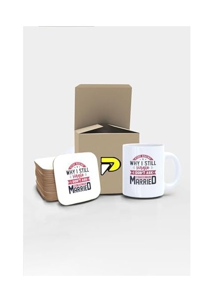 Why Still Yazılı Tipografik Tasarımlı Baskılı Kupa Bardak Seti, Eğlenceli Özel Hediye Mug