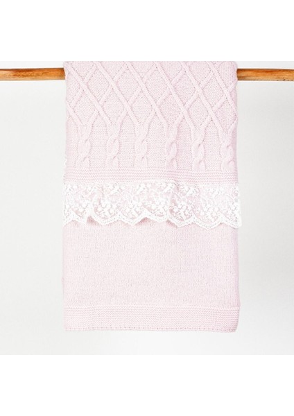 4144 Kız Bebek Triko Dantelli Welsoftlu Battaniye